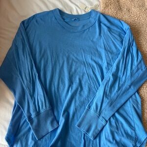 Aerie Blue Long Sleeve Crew Neck Tee